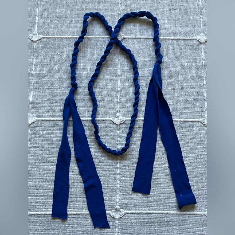 Blue Braided Fabric Belt